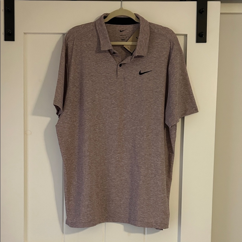 NWT Nike Men's Heathered Polo Shirt in light purple, XL